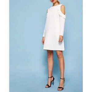 BNWT Ted Baker Siiara Ruffled Cold Shoulder Dress